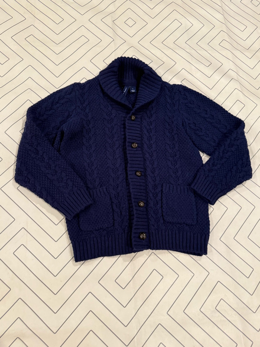 Janie and Jack Navy Cable Knit Sweater